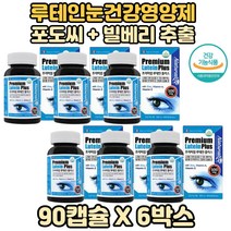식약처인증 캐나다산 프리미엄 눈건강 루테인영양제 6BOX 마리골드 메리골드 금잔화추출물 캐나다루테인 루테인비타민A 눈에좋은 눈영양제 산화아연 아연 대두레시틴 포도씨추출물 빌베리