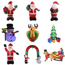 Lucky dog 크리스마스 에어조형물 에어 산타트리 루돌프 산타클로스+선물증정, 2.4m 노인/눈사람 아치형 문