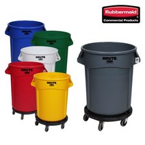 RB-46565Grn75 벤티드 브루트+돌리 세트 75L 녹색 대형 플라스틱통 휴지통 사료통 식자재 물통 다용도 통