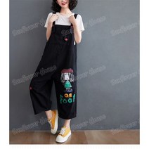 Sunflower House 멜빵바지 간절기 캐릭터 얇은 빅사이즈멜빵바지
