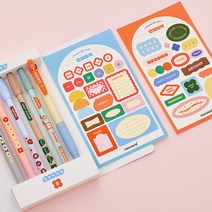 다꾸 필수템 다이어리 꾸미기 필기구 펜 세트 (멀티펜 수성펜 형광펜 구성/꾸미기용 스티커 2장 추가구성)