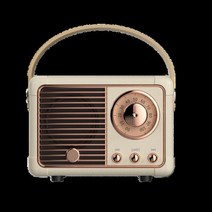 레트로 블루투스 스피커 무선 USB 충전 서브우퍼 빈티지 FM 라디오 클래식 장식 스피커 미니 여행 음악 플레이어, Style1White