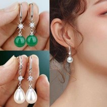 옥귀걸이 천연석 행운 원석 비취 염주 효도 선물 건강 프리미엄 귀걸이 1일 시 하루 만에 한은 갈고리 진주 옥돌 다이아몬드 마노 엄마 선물녀