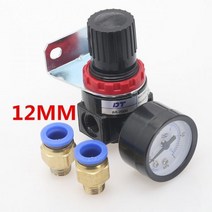 에어레귤레이터게이지AR2000 G1/4 '공압 미니 공기 압력 릴리프 제어 압축기 조절기 치료 장치 밸브 게이, 06 AR2000-PC12mm