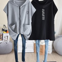 K.ONLIE SHOP여성조끼 빅사이즈 민소매 후드 집업 맨투맨 조끼 여성여름조끼 작업조끼 니트조끼