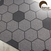 클린업 진회색 도트헥사곤 패턴 코일 현관매트, 1개