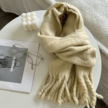 겨울용 퓨어 컬러 두껍고 따뜻한 커플 양면 니트 머플러