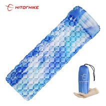 Hitorhike 혁신적인 슬리핑 패드 빠른 필링 에어백 캠핑 매트 베개와 풍선 매트리스 생활 구조 550g 쿠션 패드, 하늘색, 협력사