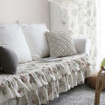 아망떼 허밍가든 순면 광목 프릴 쇼파패드 3인 65x180