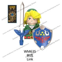WM6053 게임 젤다의 전설 만화 링크 공주 미니 벽돌 액션 피규어 조립 장난감 빌딩 블록 어린이 모델 선물, WM635