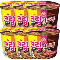 오뚜기 크림진짬뽕 큰컵 105g X 6개 끊을수 없는맛 꾸덕꾸덕 매콤크뽕