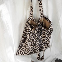 여성스러운 셔링 스트랩 여자 호피 에코백 3색 10대 직장인