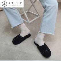 애슬릿(주얼리) [애슬릿] 전체 퍼 여성 둥근 코 슬리퍼