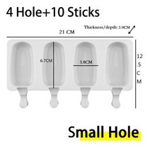 아이스크림 철판 메이커 틀 48 홀 실리콘 몰드 디저트 냉동고 과일 아이스바 DIY 수제 스틱 포함, S