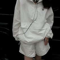 여자 반바지 아노락셋업 운동복 반팔 트레이닝 우븐 세트 캠핑복장 테니스 아노락