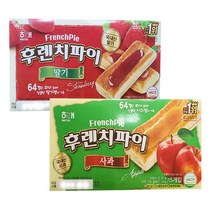 해태제과 후렌치파이 사과 192g x 2p + 딸기 192g x 2p, 2종, 1세트