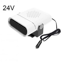 온풍기 12V/24V 자동차 히터 휴대용 전기 난방 팬 360 도 건조기 앞 유리 김서림 제거 성에 가정용, 04 24V White