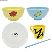 BLOWFISH FUGU 귀여운 캐릭터 최신 식기세트 선물 세트 짱구 식기세트 +랜덤 사은품, 5종 세트+선물함
