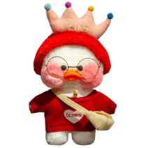 PKTOYS DIY 귀여운 오가닉 애착 오리 인형 봉제 갸우뚱 인형옷 크리스마스 여자 친구 선물, 핑크오리 미키, 30센티