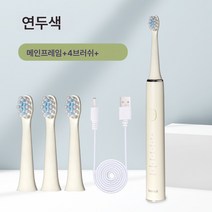 BRZ5 플래티넘 전동칫솔 도매 성인용 충전식 연모칫솔 커플 선물 공동구매 소형가전, 연두색 담녹색