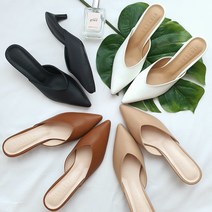 주디 브이컷 스틸레토 뮬 슬리퍼 힐 7cm 4color