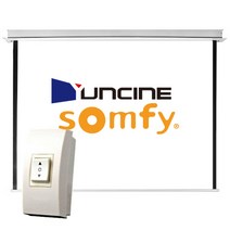 YUNCINE SCREEN (SOMFY) 저소음 전동 매립 스크린 80인치 100인치 120인치 전자동 매입 빔스크린 프로젝터 빔프로젝터 빔프로젝트 설치 자동 솜피 매립형 매입식, 03. 솜피매립100인치 (유선)