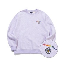 ROMANTIC CROWN 레인보우 로고 스웨트 셔츠_멜란지 라이트 퍼플