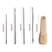 가죽 바늘 구리 송곳 세트 캔버스 텐트 신발 송곳 테이퍼 공예 키트 수리 세트 핸드 스티칭 바느질 도구, 1 세트, 1set