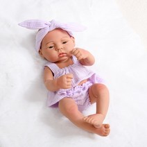 40cm 아기 다시 태어난 인형 장난감 방수 아기 인형 전체 실리콘 실물 같은 진짜 비비 다시 태어난 인형 장난감 소녀 어린이 39s 장난감 선물, 소녀의 몸, 보라색 활