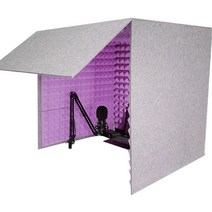 가정용 방음 부스 노래방 방송용 녹음실 보컬 연습실, 그레이 + 옐로우 방음면 + 고무 우드 디퓨저