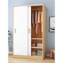 가정용 침실용 옷장 미닫이 슬라이딩 도어 코트 장롱, (라이트호두)80cm2도어(조립)