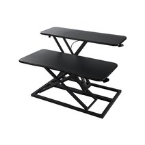 책상 스탠드 높이조절 모션테이블 1인용 이동식 키보드받침 수동, 더블 무단-무단 공중부양 공압 리프트-화이트