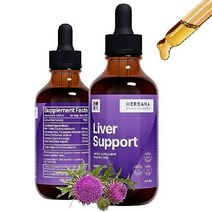 이지몰 간 지원 밀크시슬 민들레 뿌리 치커리 강황 비트 뿌리가 함유된 2 fl oz 액상 방울 - 정화 해독 보충제 고효능 45일분 No.93501, 4.00 fl oz (1 팩)