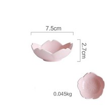 일본 사쿠라 뼈 중국 저녁 식사 접시 벚꽃 유약 세라믹 접시 스테이크 과일 트레이 샐러드 그릇 디저트 스낵 요리, 3인치 접시, 분홍색, 3인치 접시