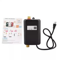 전기순간온수기 110V 3000W 미니 전기 탱크리스 인스턴트 온수기 주방 세척 미국 플러그 가정용 탱크 없는, 03 black