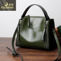 윤휘 여성 가죽 크로스백 토트백 미니 버킷백 오일 소가죽가방 70