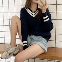 니트 브이넥 기본 베이직 가을 겨울 따뜻한 캐주얼 데일리