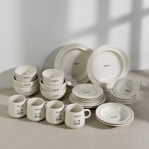 카카오7시라쿠스 메이플 디너 한식 4인 식기 세트 (26pcs), 크림 화이트