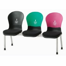 3인용 연결의자 테트라(사출-인조가죽) 599 휴게실의자 장의자 대합실의자 약국의자 대기실의자 3인용의자 로비의자 2인용의자, 콤보(핑크-그린-블랙)