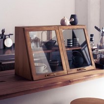커피장 무인양품 그릇장 옛날찬장 우드 소품 찬장, 60 2도어 사다리꼴 월넛