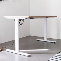 아씨방가구 심플 USB 전동식 높이조절책상 140cm, 색상:USB 높이조절 책상 화이트