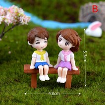 테라리움 피규어DIY 미니 스툴 커플 인형 요정 정원 미니어처 장식 2 개/3 개 집/테라리움 액션 피규어 입, 02 N2