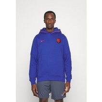나이키 퍼포먼스 네덜란드 KNVB 트래블 후드 티셔츠 - 내셔널 팀 웨어 딥 로얄 블루/하바네로 레드 139055