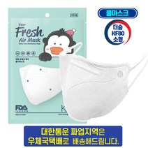 에버프레쉬 에어 황사 새부리형 마스크 소형 KF80 화이트, 1개입, 20개