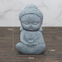 불교용품 작은 불교 승려 티베트 불교 인형 부처님 돌 동상 정원 자동차 장식 명상 홈 수족관 장식, 20 20