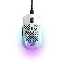미국발송 스틸시리즈 SteelSeries 에어록스3 초경량 게이밍 마우스 8 500 CPI 트루무브 코어 광학 센서 초경량 59g 방수 디자인 범용성 USB-C 연결 스노우