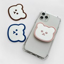 컬러 곰돌이 미러 스마트톡 (3color), 핑크, 화이트