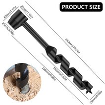 얼음낚시 아이스 드릴 오거 Bushcraft auger 렌치 생존 핸드 생존 수동 전동, 25x230