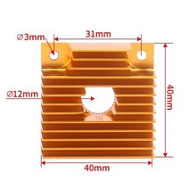 램프 3pcs 3d 프린터 알루미늄 mk7 mk8 makerbot 압출기 쿨러 40x40x11mm 팬 모터 방열판 라디에이터 스퀘어 42 스테퍼 모터, 메이커봇 골드