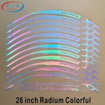 12 개대 휠 림 산악 자전거 26 27.5 29er 인치 디스크 휠 스티커 휠 장식 스티커 자전거 데칼 mtb 휠 스티커, 29er 라듐 컬러풀